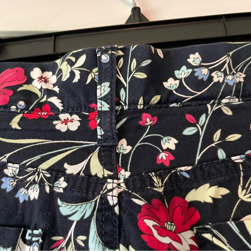 Navy Floral Print Skirt